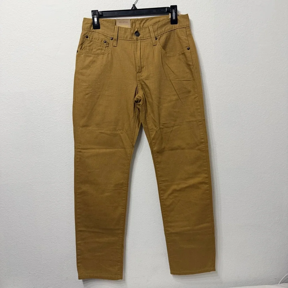 Levis 505 Regular Fit Straight Leg Pants Mustard Yellow Ochre 27x30 Mens